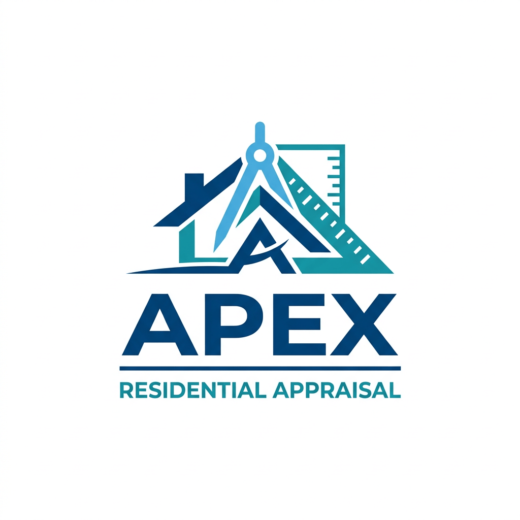 APEX Residential Appraisal logo with compass, ruler, house, and text
